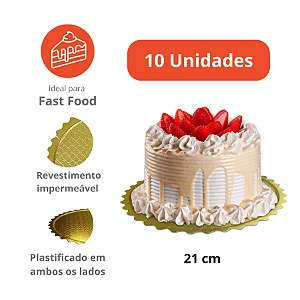 PD210CB 10 unid - Cakeboard dourado para bolos confeitados