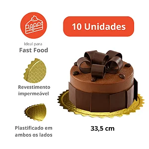 PD335CB 10 unid - Cakeboard dourado para bolos confeitados