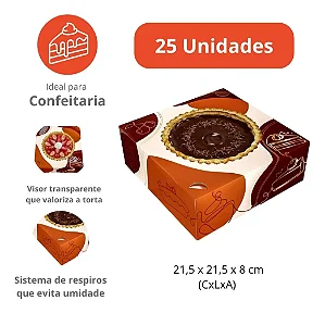 PD64 - 25 unid - Caixa para tortas e bolos com visor