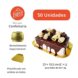 PD216AD - 50 unid - Pratos Dourados Reforçados para bolos e tortas de 1 kg