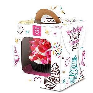 PD45 -25 unid - Embalagem com visor para cupcake + Berço