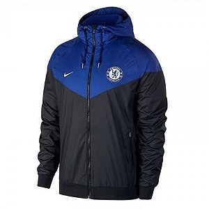 Jaqueta Corta Vento Chelsea Preta e Azul
