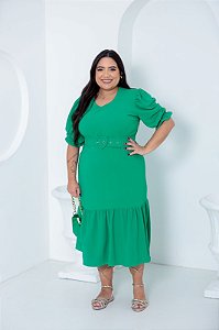 Vestido Verde Bandeira Plus Size - Foxxstore