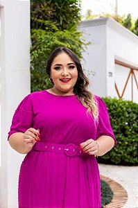 Vestido Plus Size em Viscolinho Pipoca - Donna Vanda Modas