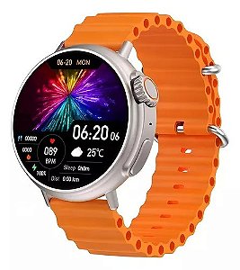 Smartwatch S9 Ultra Pro Amoled Laranja Redondo