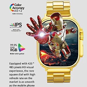 Smartwatch Gold Ultra Max 24K C/ Capinha e pelicula de brinde