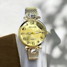 Relógio Feminino MIlaq pulseira de Borracha a prova d'água cor variada