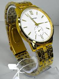 Relógio Unissex Longbo serie Ouro a prova dagua c caixa