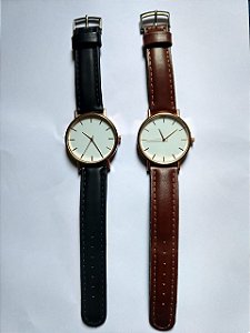 Relógio Rose Gold Pulseira de Couro