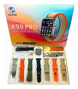Smartwatch K99 PRO 10 in 1 faz e recebe ligações
