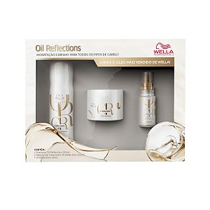 Kit Wella Professionals Oil Reflection Shampoo 250ml  Máscara 150ml  Óleo Light 30ml