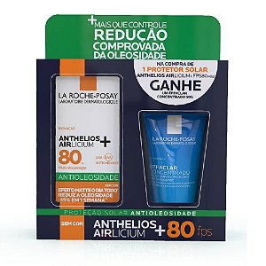 Kit Protetor La Roche-Posay Anthelios Airlicium FPS80 40g + Gel  Limpeza Effaclar Concentrado 50g