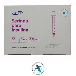 Seringa Insulina 0,5ml 6mm X 0,25mm Ultrafina Importada caixa com 100 unidades