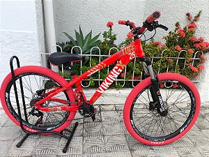 Bicicleta Aro 26 Viking X Tuff 25 Freeride Vermelho 1x7v