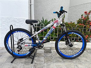 Bicicleta Aro 26 Viking X Tuff 25 Freeride Cinza Azul 1x7v