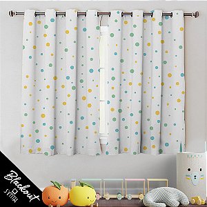 Cortina Blackout Infantil 1,50 x 2,40 m – Bolinhas (Poá) | Synth Kids