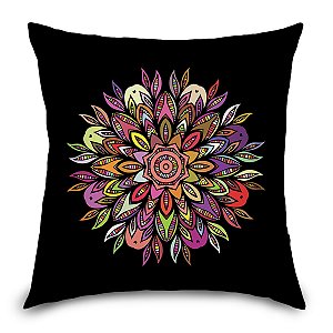 Capa de Almofada Synth 45x45cm Mandala Colorida 05