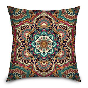 Capa de Almofada Synth 45x45cm Mandala Colorida 02