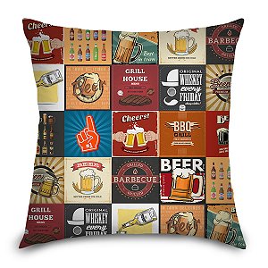 Capa de Almofada Synth Decor 45x45cm Boteco Vintage