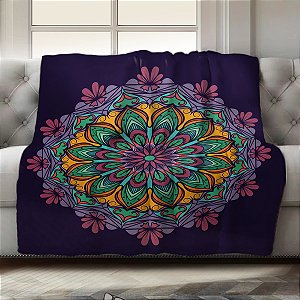 Manta Decorativa Synth 130x150cm Mandala Colorida 18