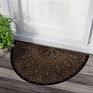 Tapete Meia Lua 80x40cm Mandala Dourada 01