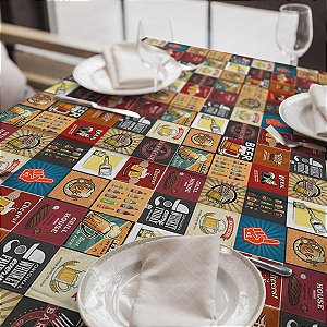 Toalha de Mesa Synth 140x140cm Boteco Retro