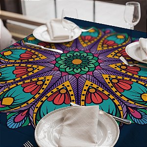 Toalha de Mesa Synth 140x140cm Mandalas