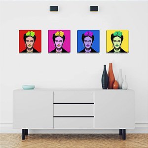 Kit Quadros Canvas 20x20cm Frida Pop