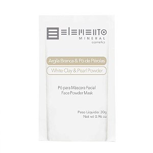 Argila Branca com Pó de Pérolas Elemento Mineral 30g