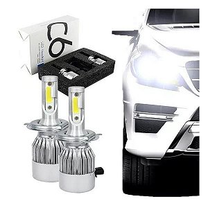 Par De Lâmpadas Led Automotiva H4 6000k Super Branca Tipo Xenon