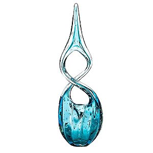 Adorno de Decoração em Murano - Aquamarine - Eight - Tam G