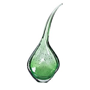 Gota de Decoração em Murano - Flat Curve - Verde Esmeralda - M