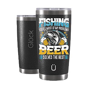 Copo Térmico Gluck CT Future Fishing & Beer Solves 591ML Hammer Black