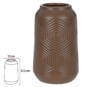 Vaso Decorativo Ceramica (Marrom) 21,5cm 13d