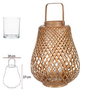 Lanterna Decorativa Bamboo - Bege