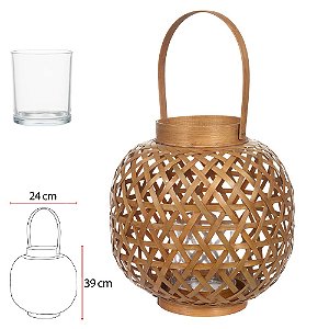 Lanterna Decorativa Bamboo - Bege