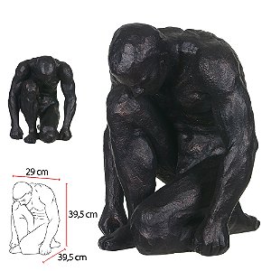 Escultura Decor Poliresina Homem 39,5X29X39,4cm