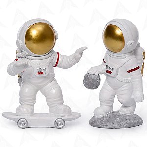 Escultura Decorativa Conjunto Astronauta XVI