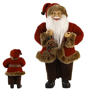 PAPAI NOEL NATAL EM PE C/LED (VERMELHO MARROM) 40cm