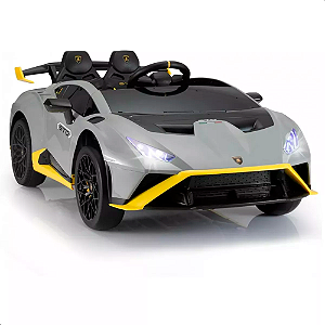 Carro Elétrico Infantil Lamborghini Huracán Cinza 24v Drift