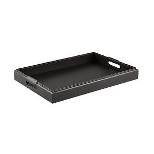 Bandeja em MDF com Revestimento em PU Preto - Elegância e Sofisticação para Seu Lar (13729)