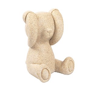 66441 - Escultura Urso Surdo em Resina Bege