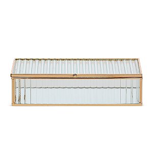Caixa em Vidro com Metal – 6,5x25x15,5cm