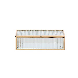 Caixa em Vidro com Metal – 6,5x21x13cm