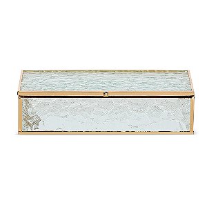 Caixa em Vidro com Metal – 7x25x15,5cm