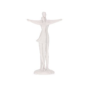 Escultura em Poliresina Casal Abraçados – 30,5x18x8cm