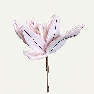 Flor de Poinsétia Artificial Haste Bico de Papagaio Rosa Claro 27cm