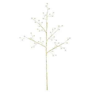 Haste Decorativa com Pérolas – Dourado – 72 cm