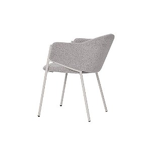 Cadeira Elie Boucle Cinza com Base Off White da Rivatti