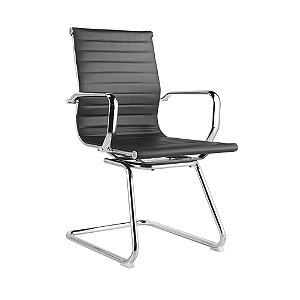 Cadeira Office Sevilha Baixa Fixa PU Preto Rivatti | Design Moderno